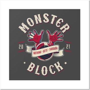 Monster Block, Biker-style design Posters and Art